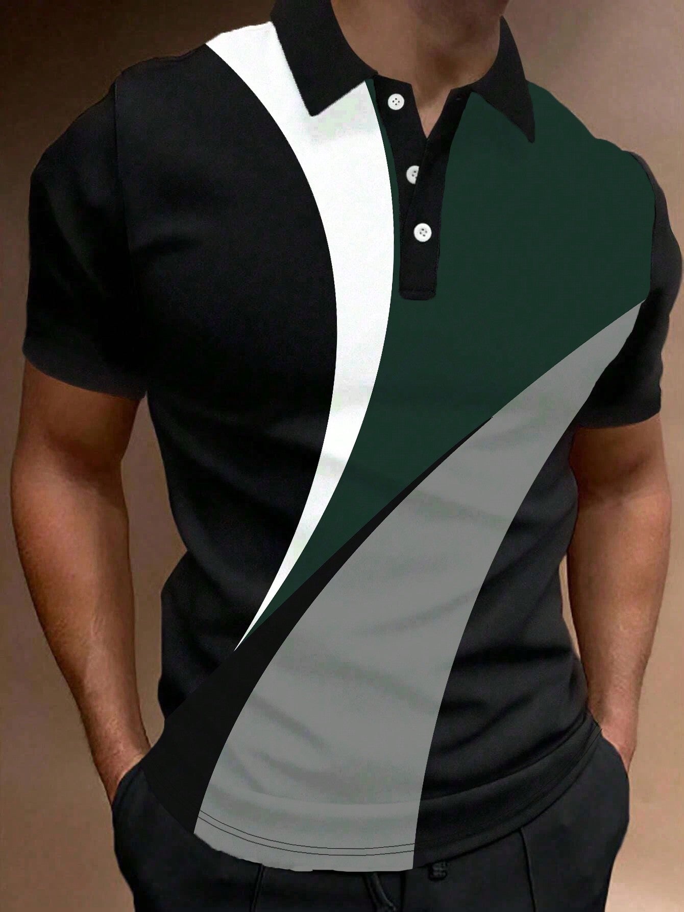 Manfinity Homme Men'S Color-Block Polo Shirt