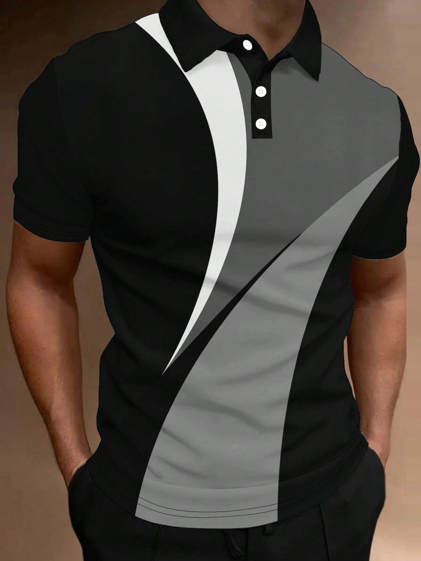 Manfinity Homme Men'S Color-Block Polo Shirt