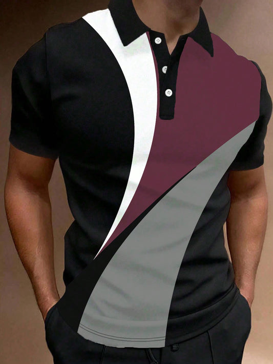 Manfinity Homme Men'S Color-Block Polo Shirt