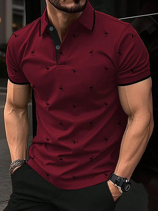 Manfinity RSRT Men'S Short Sleeve Printed Polo Shirt